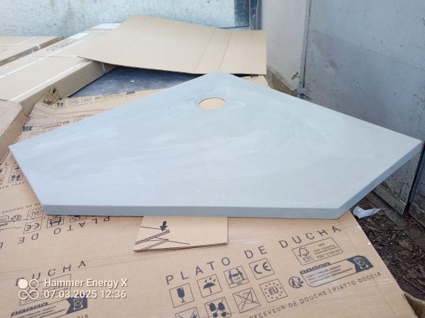 Kabina prysznicowa pięciokątna Radaway NES PTD 80x80 chrom/przejrzyste + brodzik konglomeratowy Kyntos - obrazek 9