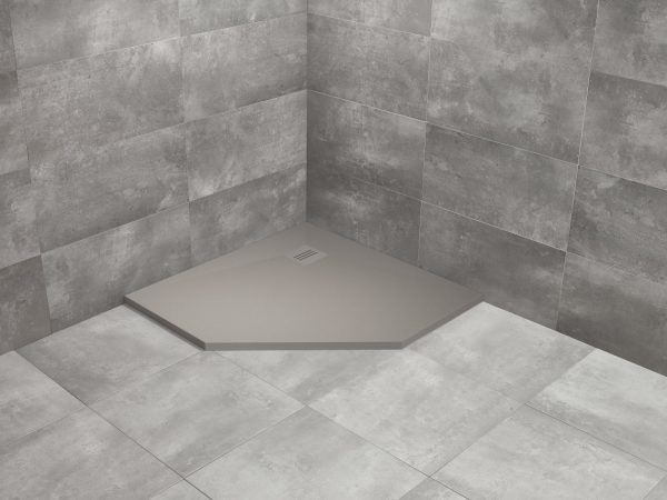 Kabina prysznicowa pięciokątna Radaway NES PTD 80x80 chrom/przejrzyste + brodzik konglomeratowy Kyntos - obrazek 6