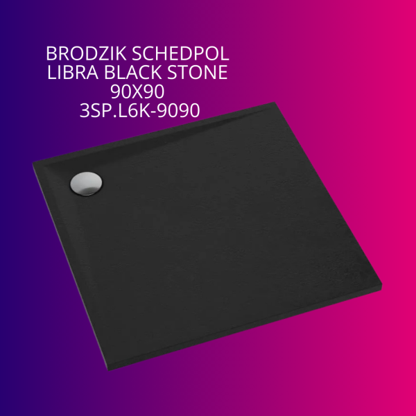 Schedpol Libra black stone 90x90 3SP.L6K-9090