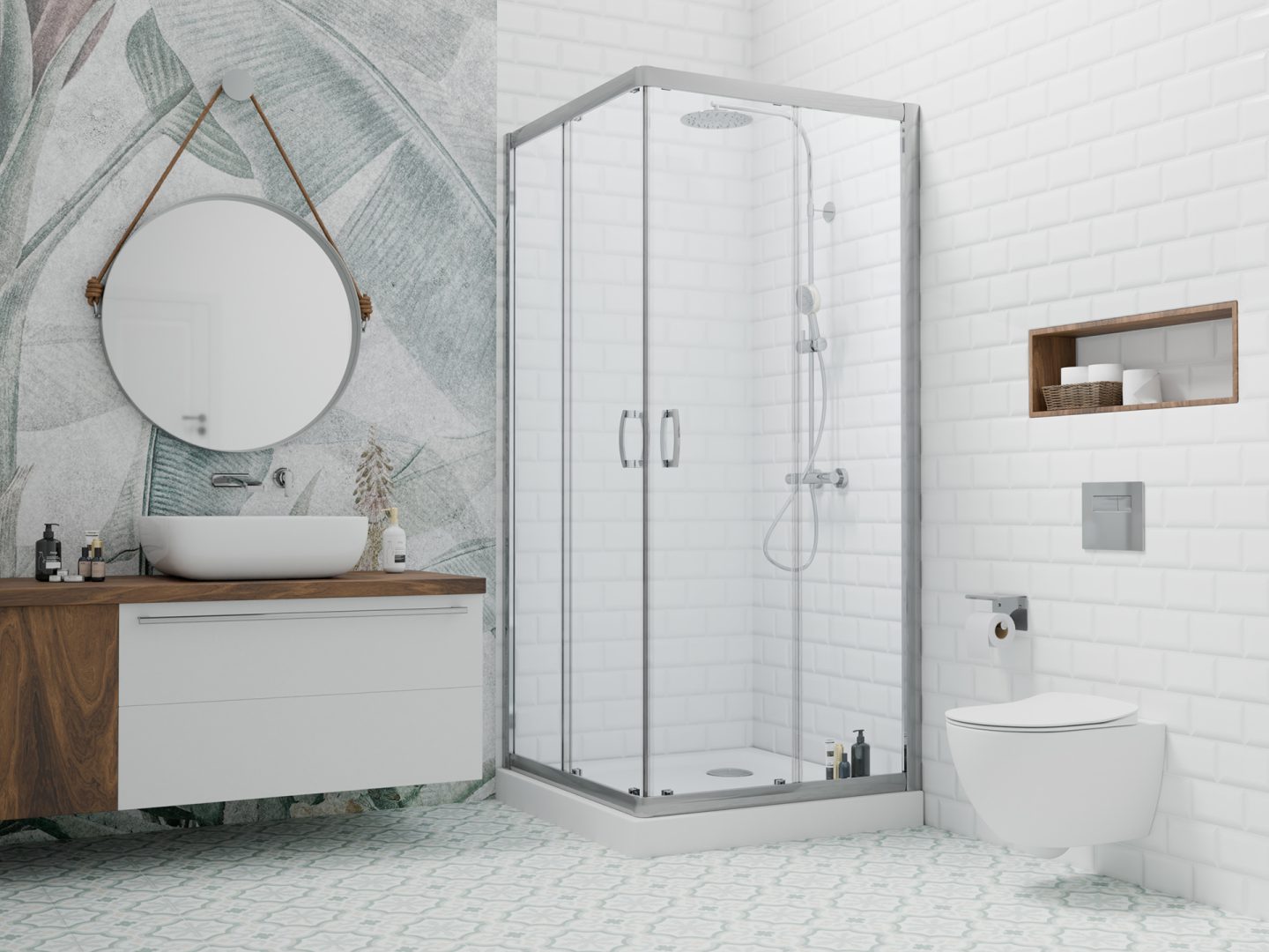 Radaway Premium Plus C/D 1900 90x90 chrom kabina narożna przesuwna