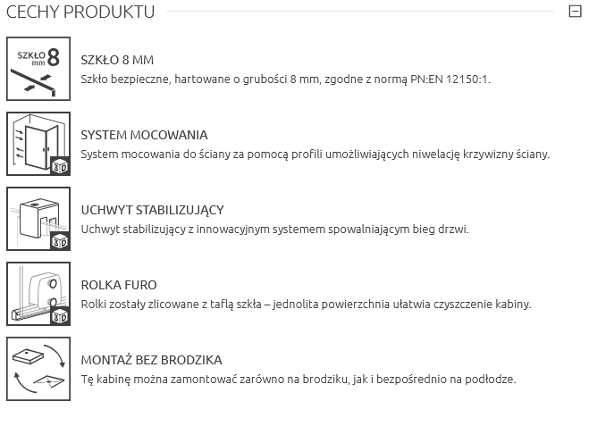 Drzwi prysznicowe Radaway Furo DWJ 140 wariant prawy chrom - obrazek 3